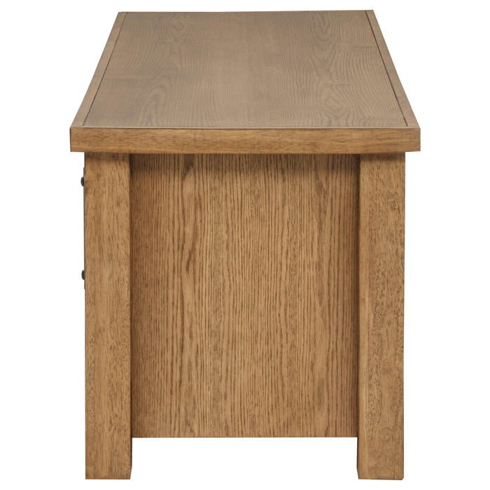 Beasley 2-Door 71-Inch Wood TV Stand Media Console Golden Oak