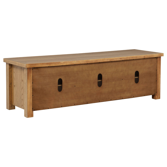 Beasley 2-Door 71-Inch Wood TV Stand Media Console Golden Oak