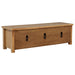 Beasley 2-door 71-inch wood TV stand media console in golden oak by CoasterEveryday