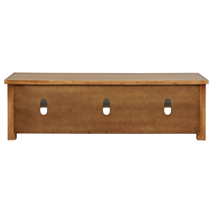 Beasley 2-Door 71-Inch Wood TV Stand Media Console Golden Oak