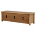 Beasley 2-door 71-inch wood TV stand media console in golden oak by CoasterEveryday
