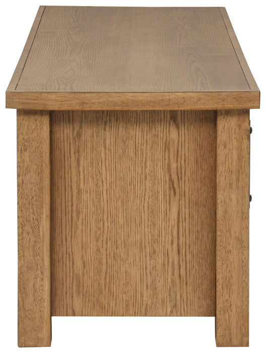 Beasley 2-Door 71-Inch Wood TV Stand Media Console Golden Oak