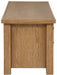 Beasley 2-door 71-inch wood TV stand media console in golden oak by CoasterEveryday