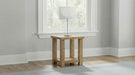 CoasterEveryday Beasley square wood end side table with lower shelf in golden oak finish