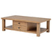 CoasterEveryday Beasley 4-drawer wood coffee table in golden oak finish
