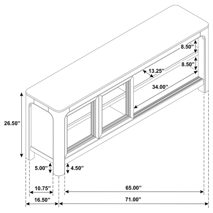 Solano 71-inch 2-door TV Stand Media Console Weathered Mango