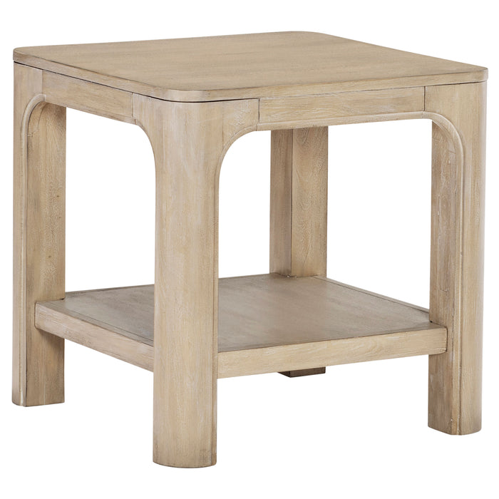 CoasterEveryday Solano 2-piece square coffee table set in weathered mango finish