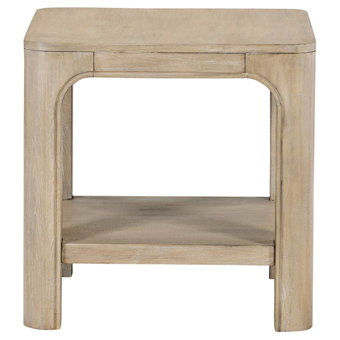 CoasterEveryday Solano 2-piece square coffee table set in weathered mango finish
