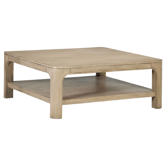 CoasterEveryday Solano 2-piece square coffee table set in weathered mango finish