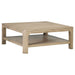 CoasterEveryday Solano 2-piece square coffee table set in weathered mango finish