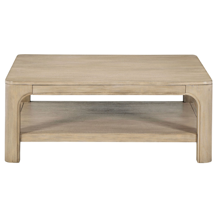 CoasterEveryday Solano 2-piece square coffee table set in weathered mango finish
