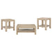 CoasterEveryday Solano 3-piece square coffee table set in weathered mango wood finish