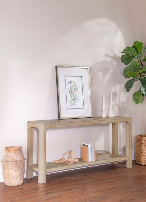 CoasterEveryday Solano 64-inch entryway console sofa table in weathered mango finish