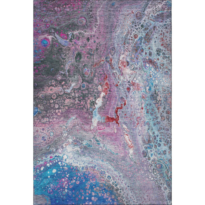 8' X 10' Abstract Washable Area Rug With UV Protection (650420) - Blue / Pink / Purple