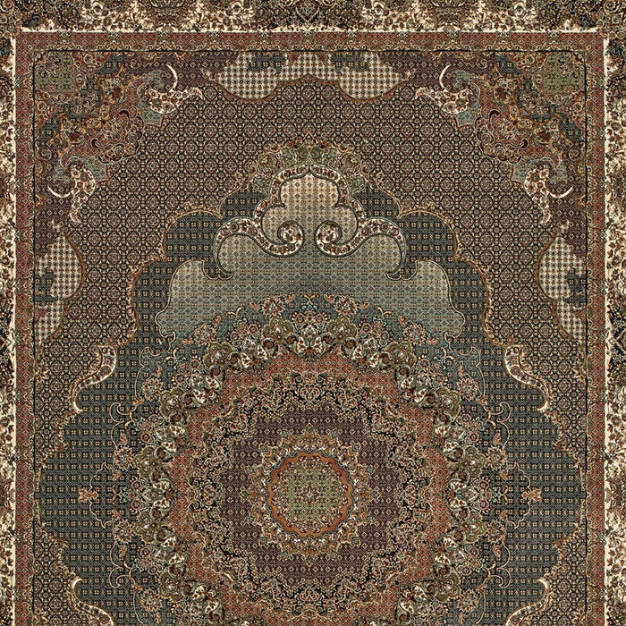 10' X 13' Medallion Area Rug With Fringe - Blue And Red