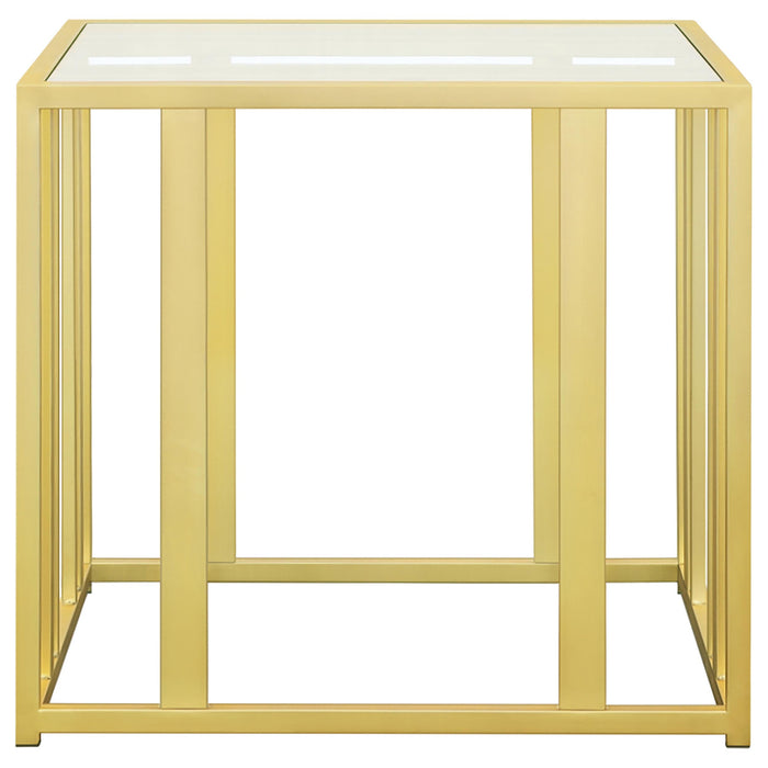 Adri 2-piece Coffee and End Table Set Matte Brass