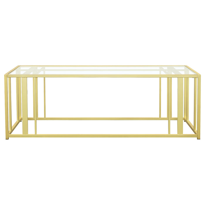 Adri 2-piece Coffee and End Table Set Matte Brass