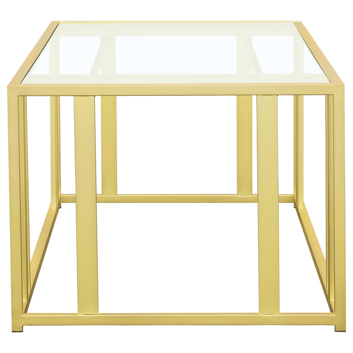 Adri 3-piece Coffee and End Table Set Matte Brass
