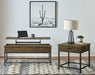 Byers 2-piece lift-top coffee and end table set in brown oak by CoasterEveryday
