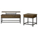 CoasterEveryday Byers 2-piece brown oak lift-top coffee and end table set