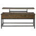 CoasterEveryday Byers 2-piece lift-top coffee and end table set in brown oak finish