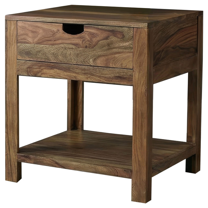 Esther 1-drawer Solid Wood Side End Table Natural Sheesham