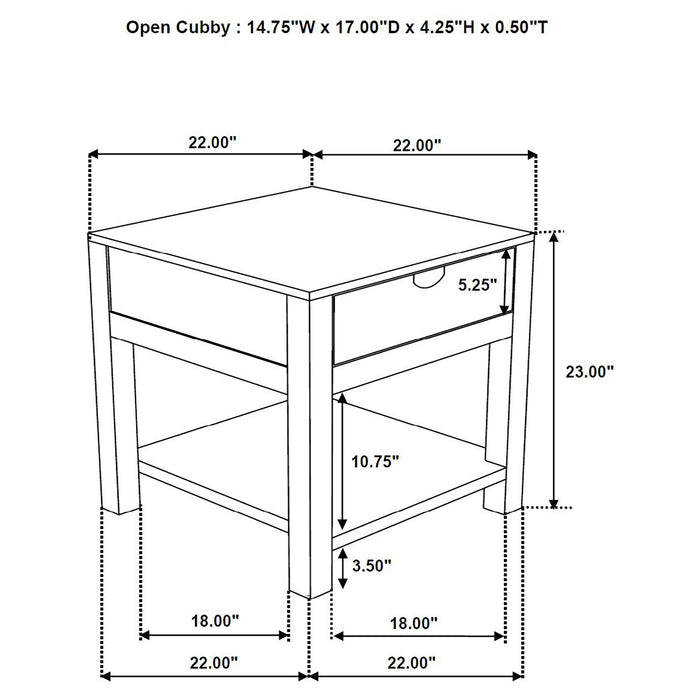 Esther 1-drawer Solid Wood Side End Table Natural Sheesham