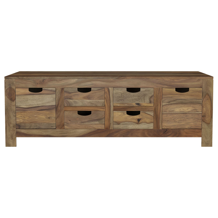 Esther 6-drawer Solid Wood Coffee Table Natural Sheesham