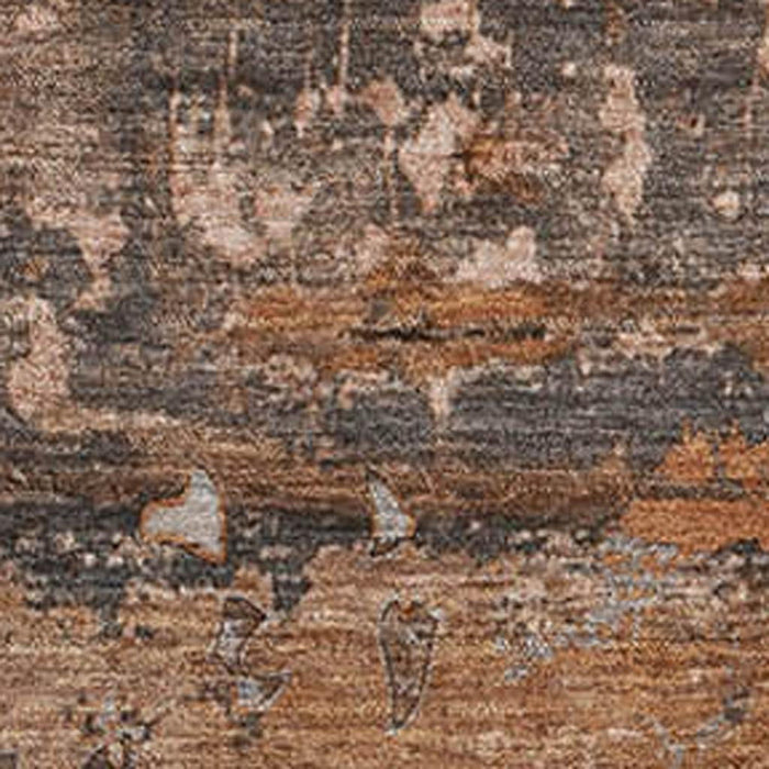 10' X 14' Abstract Washable Area Rug With UV Protection (648886) - Terra Cotta / Gray
