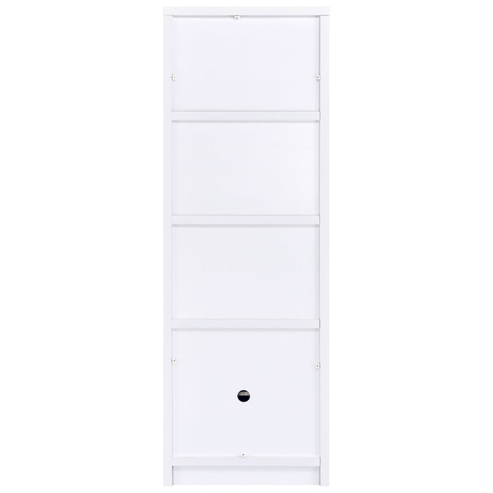 Laughlin 4-shelf Engineered Wood Media Tower White
