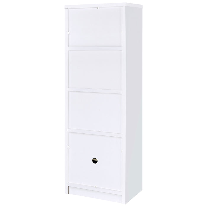 Laughlin 4-shelf Engineered Wood Media Tower White