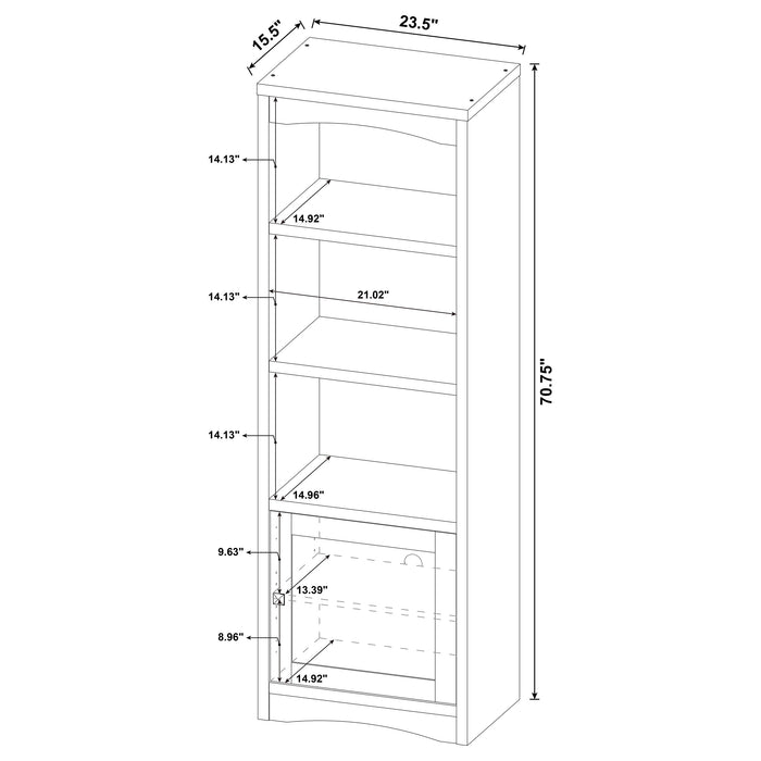 Laughlin 4-shelf Engineered Wood Media Tower White