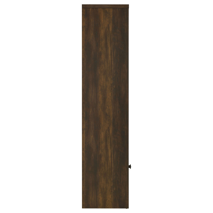 CoasterEveryday Laughlin 4-shelf engineered wood media tower in dark pine finish