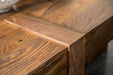 CoasterEssence Samira square solid wood coffee table in natural Sheesham finish