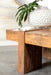 CoasterEssence Samira square solid wood coffee table in natural Sheesham finish