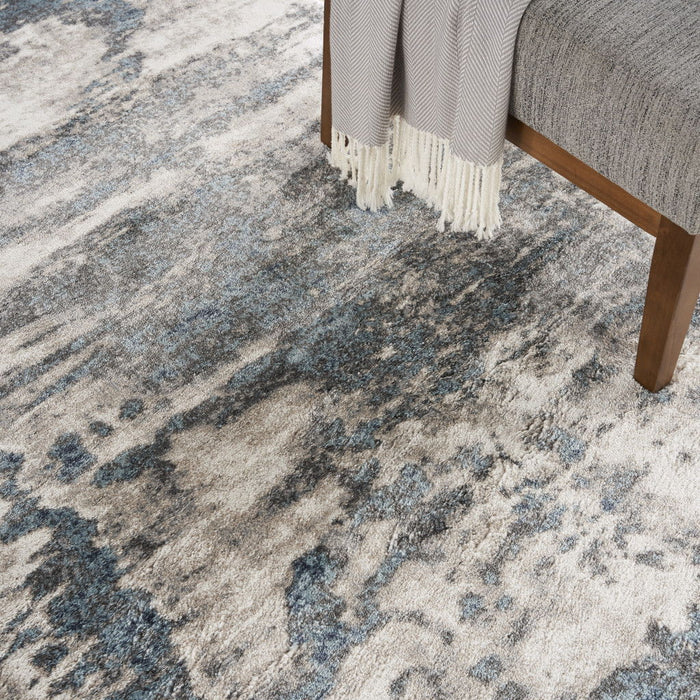 8' X 10' Abstract Power Loom Area Rug, Polypropylene - Blue