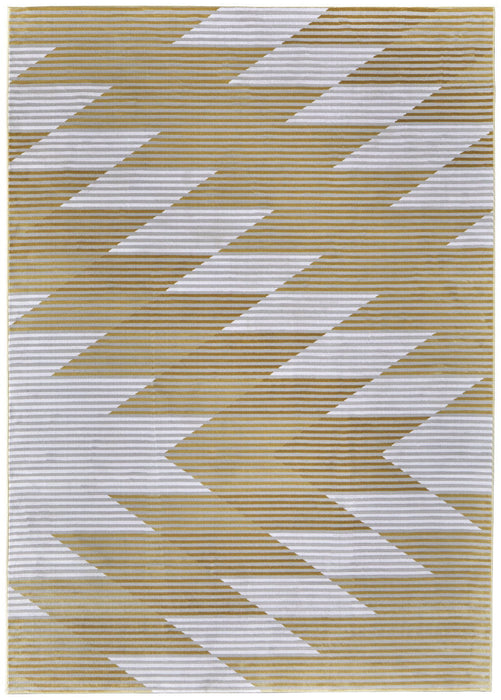 10' X 13' Geometric Power Loom Area Rug - White