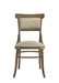 Set of two Giga Bistro wide dining chairs with vintage walnut finish and cushioned seats, ideal for modern or rustic dining spaces.
