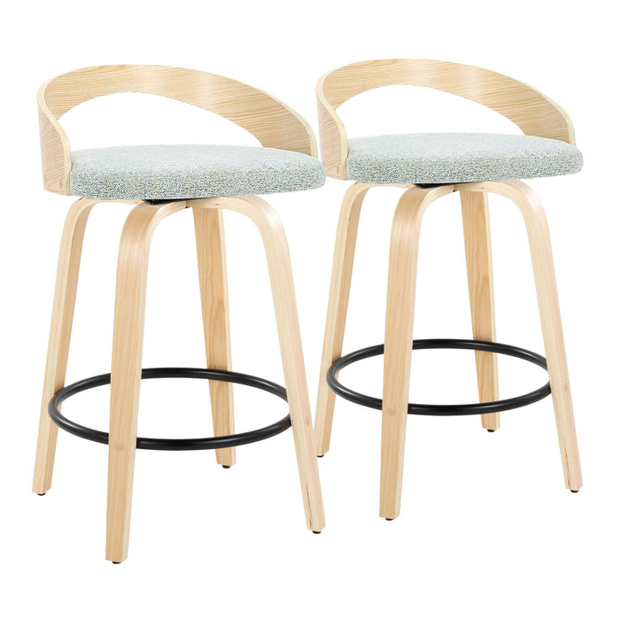 Grotto - 26" Fixed-Height Counter Stool (Set of 2) - Black & Natural Base