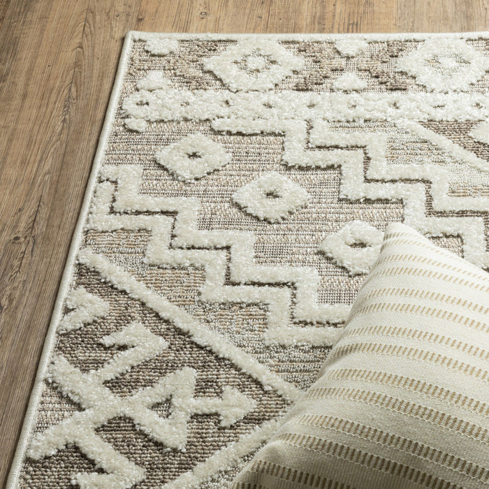 10' X 13' Tribal Area Rug - Beige And Brown