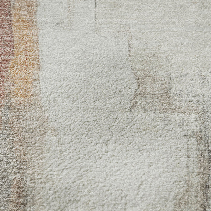 10' X 14' Abstract Washable Area Rug With UV Protection (709678) - Rust / Gray / Ivory