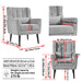 Giga modern accent armchair with soft upholstery, wooden legs, and a pillow, ideal for living room or bedroom small space lounge.