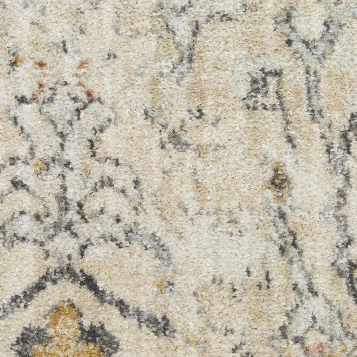 10' X 14' Floral Distressed Area Rug (573741) - Ivory