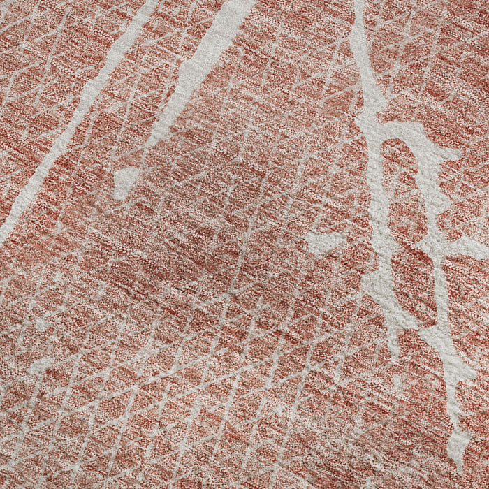 10' X 14' Abstract Washable Area Rug With UV Protection (652821) - Blush / Ivory