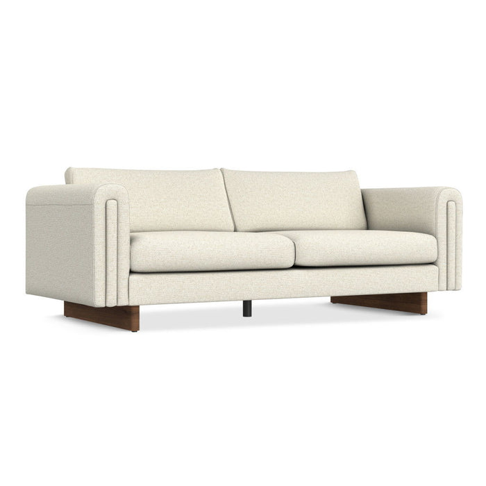 84" Fabric Sofa With Walnut Legs - Ivory