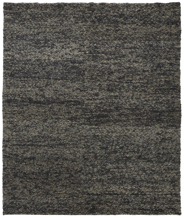 8' x 11' Wool Hand Woven Stain Resistant Area Rug - Gray Taupe And Black