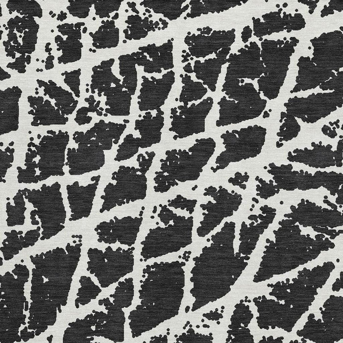9' X 12' Abstract Washable Area Rug With UV Protection (646523) - Black / Ivory