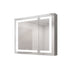 Giga 36"x30" silver medicine cabinet with LED vanity mirror, anti-fog, double doors, touch switch, large storage, bright lighting