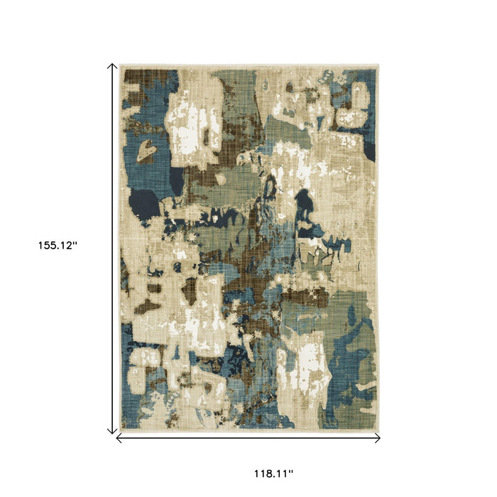 10' X 13' Abstract Area Rug - Beige