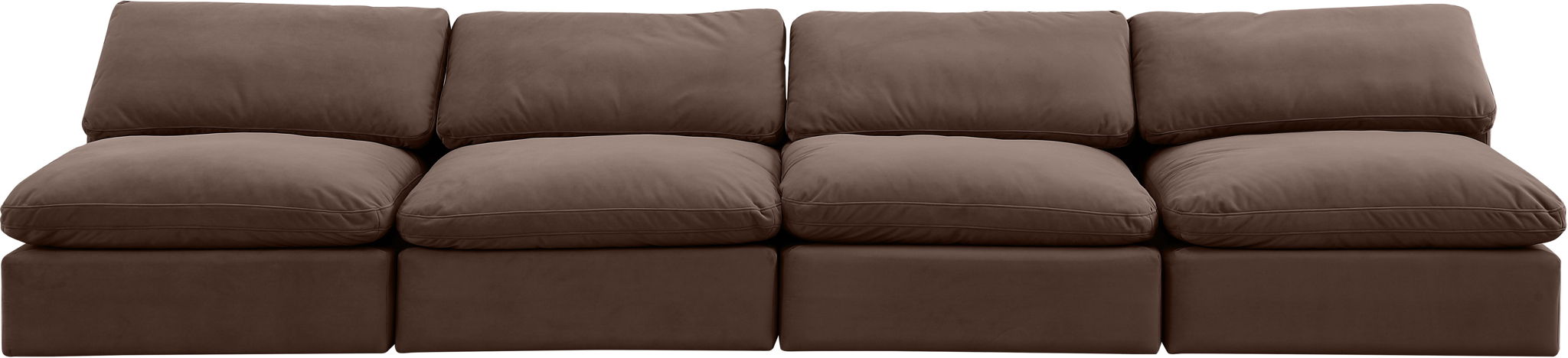 Comfy - Velvet Modular Armless Sofa 4 Seats